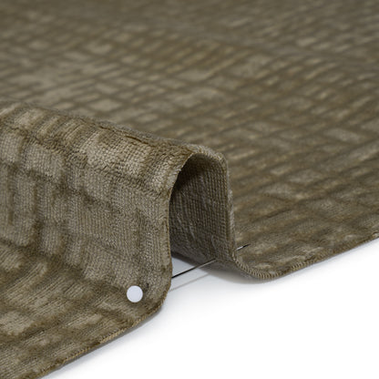 Polyester Upholstery Chenille - Pewter Grid Texture - Carolina Collection