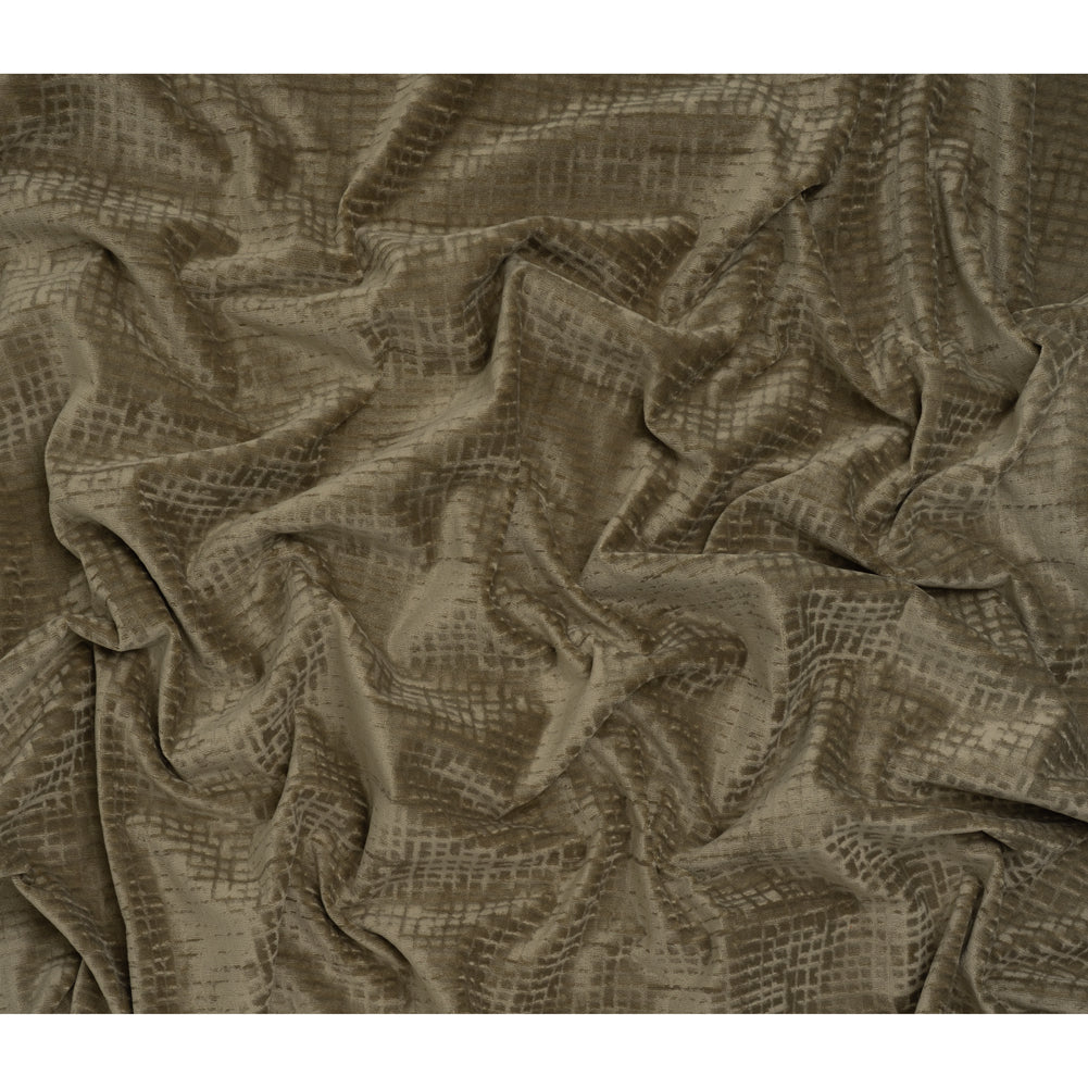 Polyester Upholstery Chenille - Pewter Grid Texture - Carolina Collection - Full