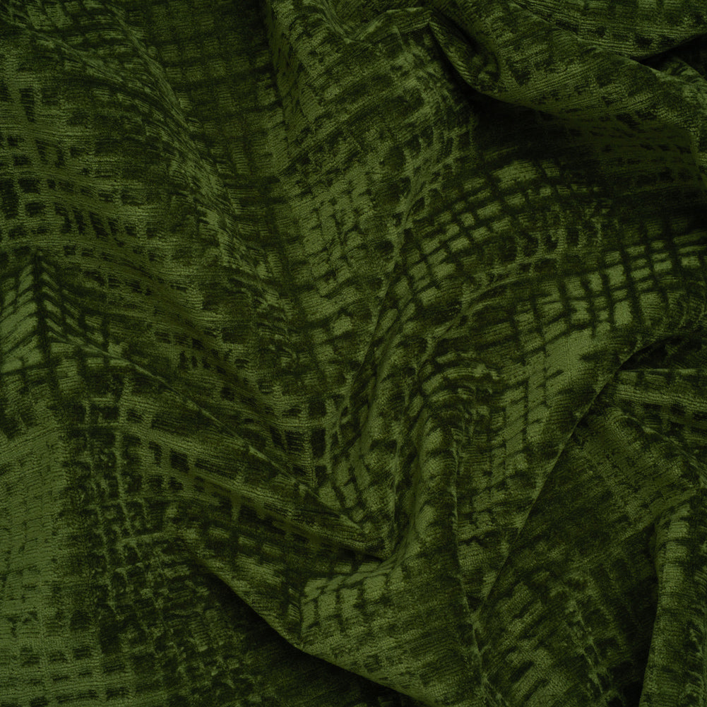 Polyester Upholstery Chenille - Shamrock Grid Texture - Carolina Collection
