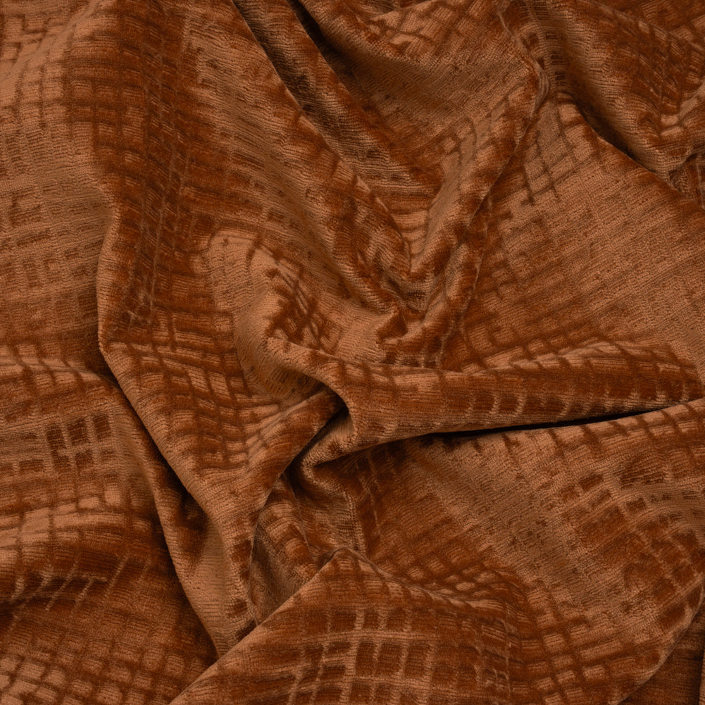 Polyester Upholstery Chenille - Spice Grid Texture - Carolina Collection