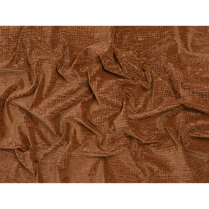 Polyester Upholstery Chenille - Terracotta Grid Texture - Carolina Collection