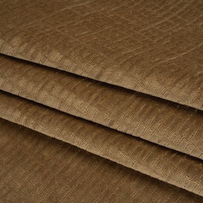 Polyester Upholstery Chenille - Toffee Grid Texture - Carolina Collection
