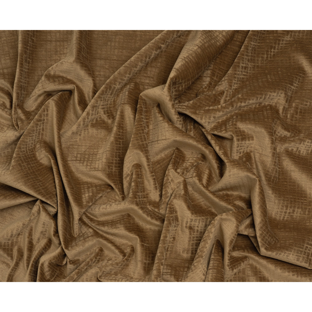 Polyester Upholstery Chenille - Toffee Grid Texture - Carolina Collection - Full