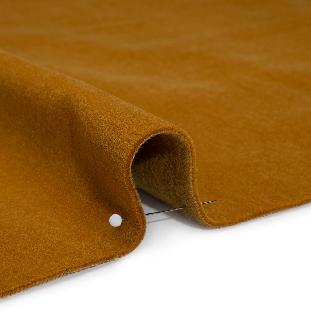 Wool and Cotton Upholstery Velveteen - Ochre - Dakota Collection - Detail