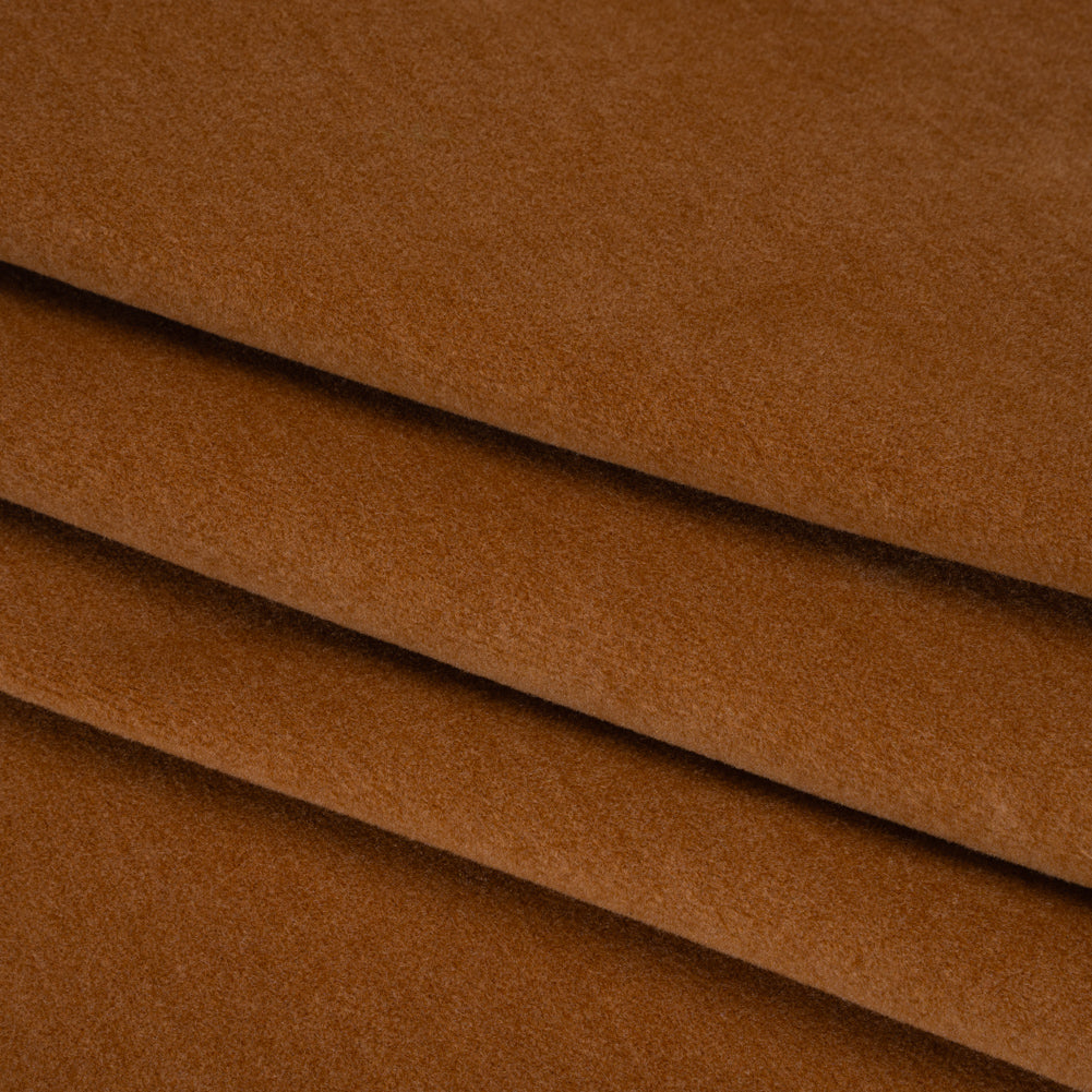 Wool and Cotton Upholstery Velveteen - Saddle - Dakota Collection - Folded