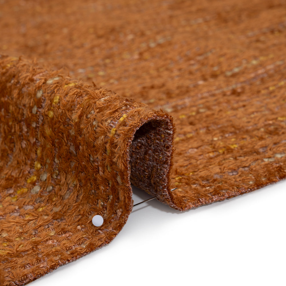 Recycled Olefin and Acrylic Upholstery Boucle and Chenille Tweed - Clay Stripes - Virginia Collection Detail