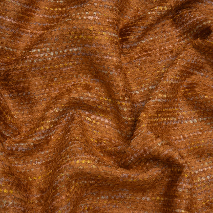 Recycled Olefin and Acrylic Upholstery Boucle and Chenille Tweed - Clay Stripes - Virginia Collection
