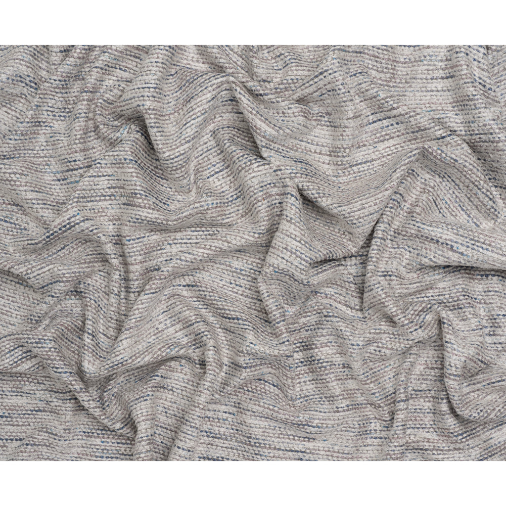 Recycled Olefin and Acrylic Upholstery Boucle and Chenille Tweed - Dusk Stripes - Virginia Collection Full