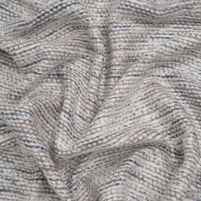 Recycled Olefin and Acrylic Upholstery Boucle and Chenille Tweed - Dusk Stripes - Virginia Collection