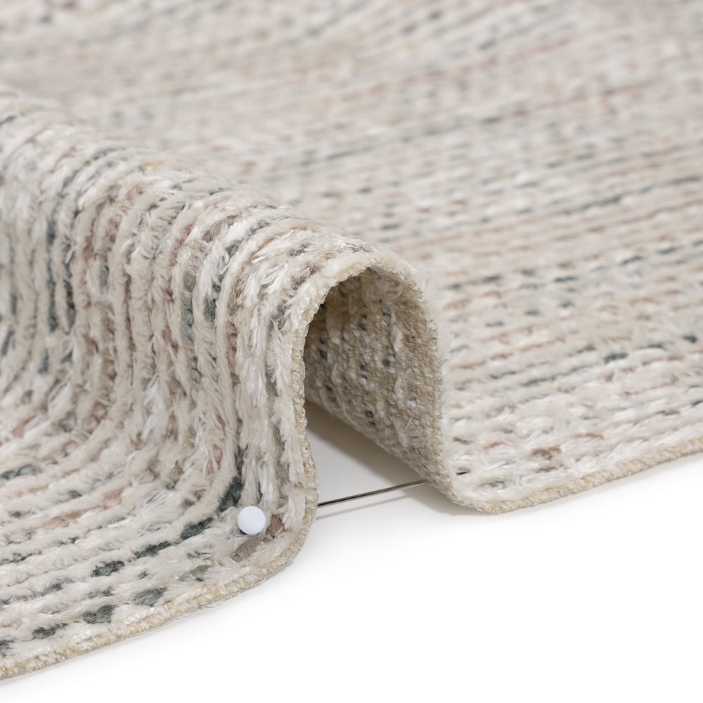 Recycled Olefin and Acrylic Upholstery Boucle and Chenille Tweed - Glacier Stripes - Virginia Collection Detail