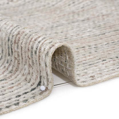 Recycled Olefin and Acrylic Upholstery Boucle and Chenille Tweed - Glacier Stripes - Virginia Collection Detail