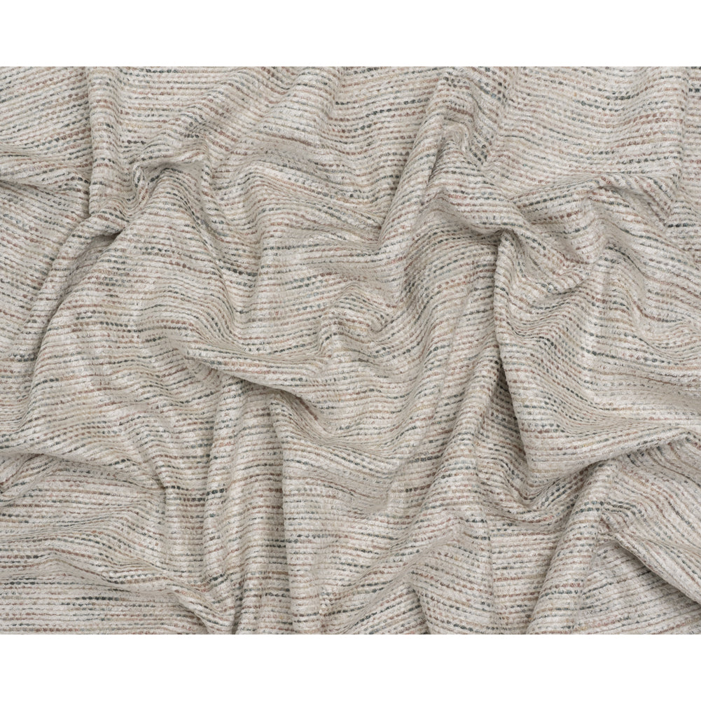 Recycled Olefin and Acrylic Upholstery Boucle and Chenille Tweed - Glacier Stripes - Virginia Collection Full