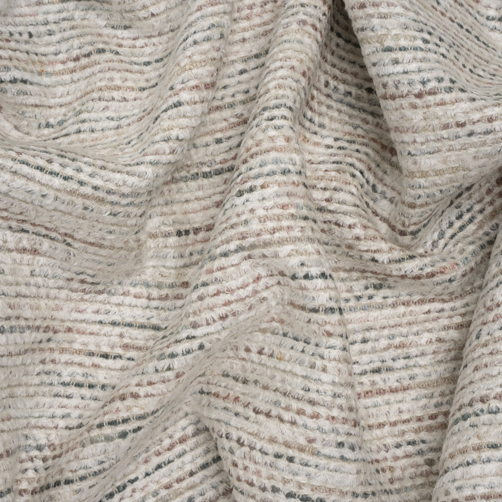 Recycled Olefin and Acrylic Upholstery Boucle and Chenille Tweed - Glacier Stripes - Virginia Collection
