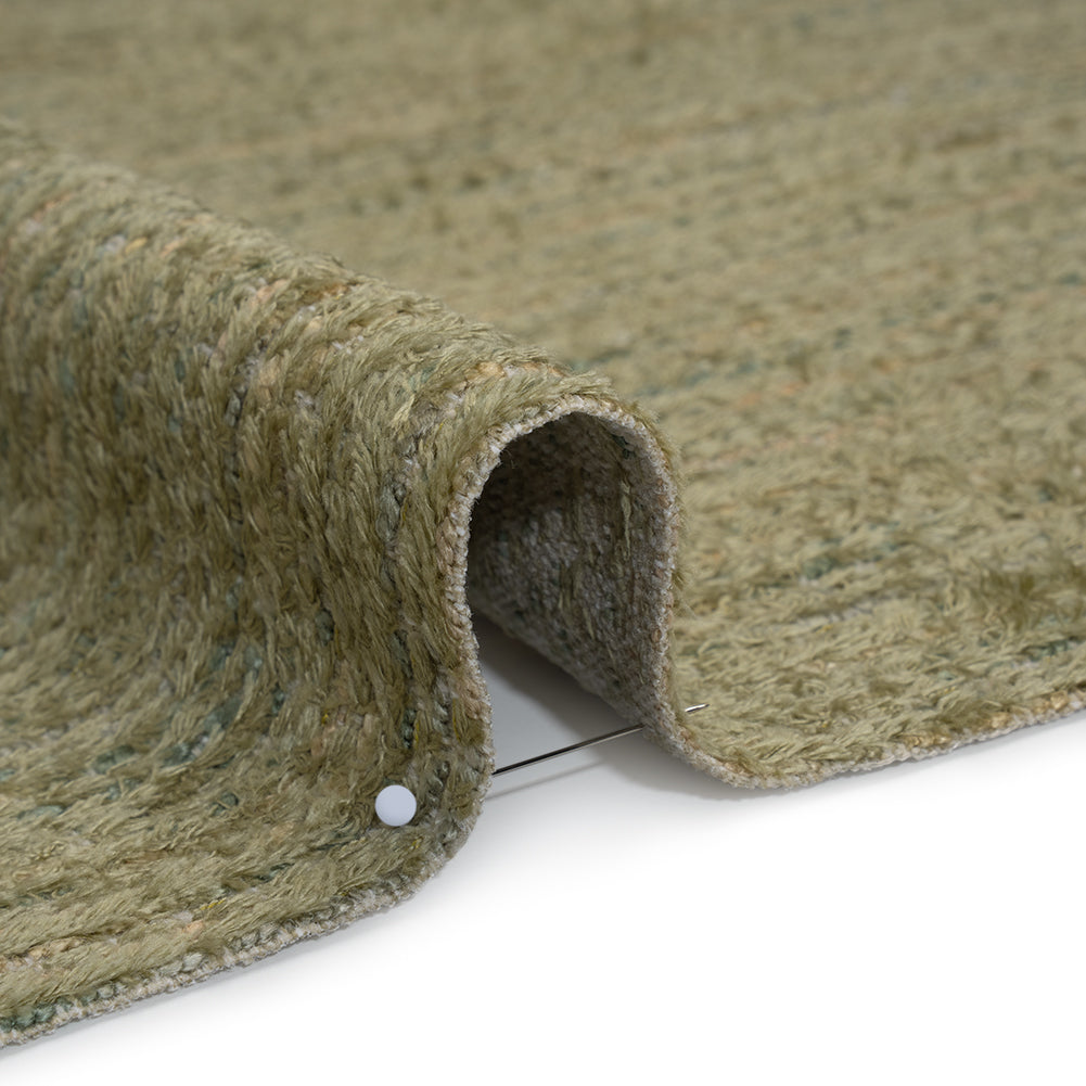 Recycled Olefin and Acrylic Upholstery Boucle and Chenille Tweed - Herb Stripes - Virginia Collection Detail