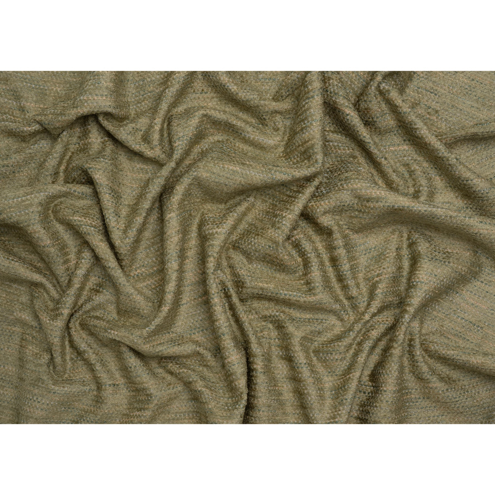 Recycled Olefin and Acrylic Upholstery Boucle and Chenille Tweed - Herb Stripes - Virginia Collection Full