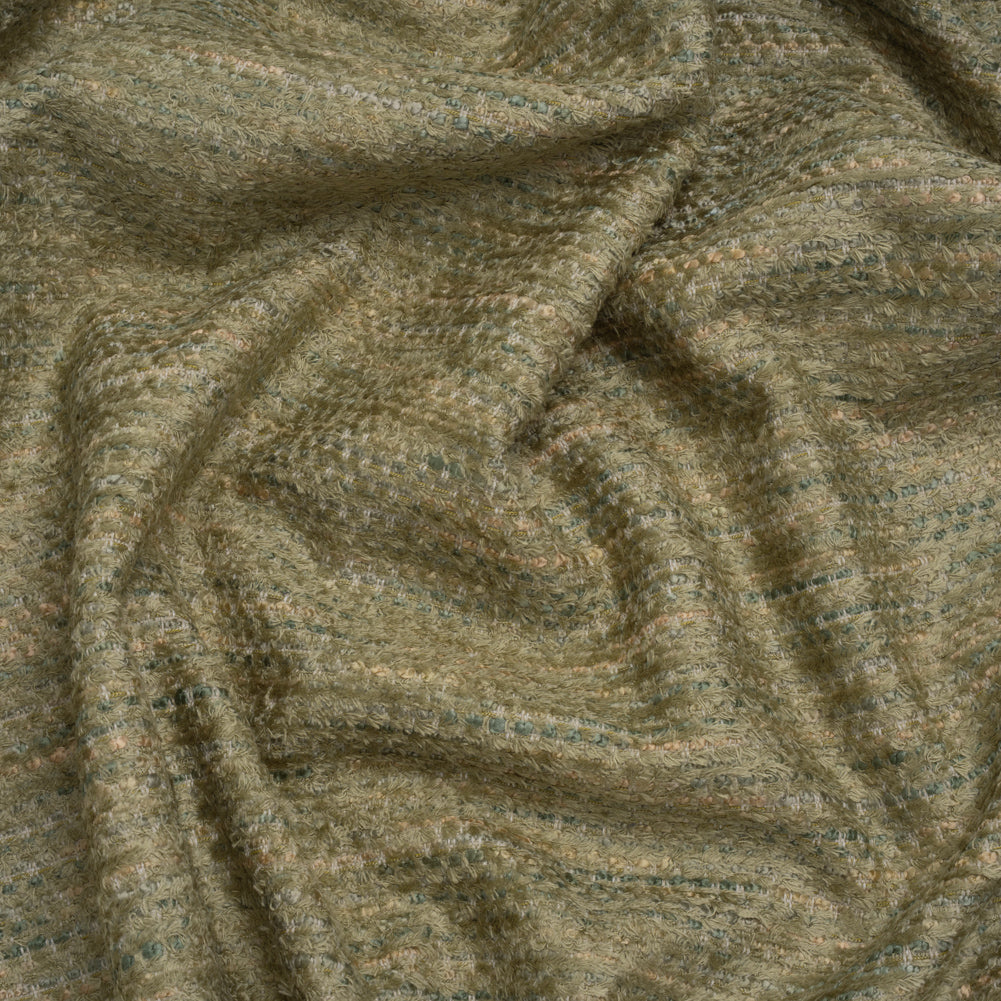 Recycled Olefin and Acrylic Upholstery Boucle and Chenille Tweed - Herb Stripes - Virginia Collection