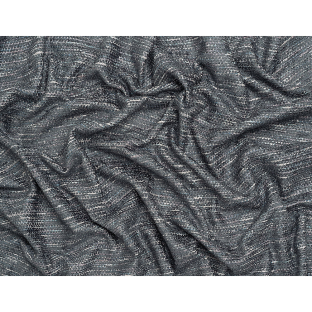 Recycled Olefin and Acrylic Upholstery Boucle and Chenille Tweed - Indigo Stripes - Virginia Collection Full
