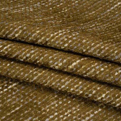Recycled Olefin and Acrylic Upholstery Boucle and Chenille Tweed - Moss Stripes - Virginia Collection Folded