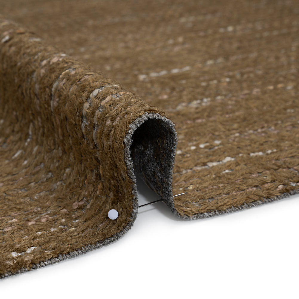 Recycled Olefin and Acrylic Upholstery Boucle and Chenille Tweed - Pebble Stripes - Virginia Collection Detail