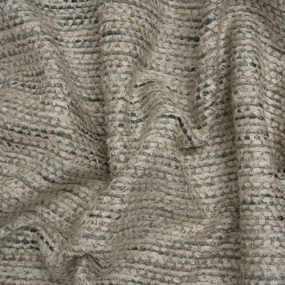 Recycled Olefin and Acrylic Upholstery Boucle and Chenille Tweed - Platinum Stripes - Virginia Collection