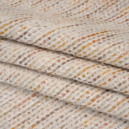 Recycled Olefin and Acrylic Upholstery Boucle and Chenille Tweed - Turmeric Root Stripes - Virginia Collection Folded