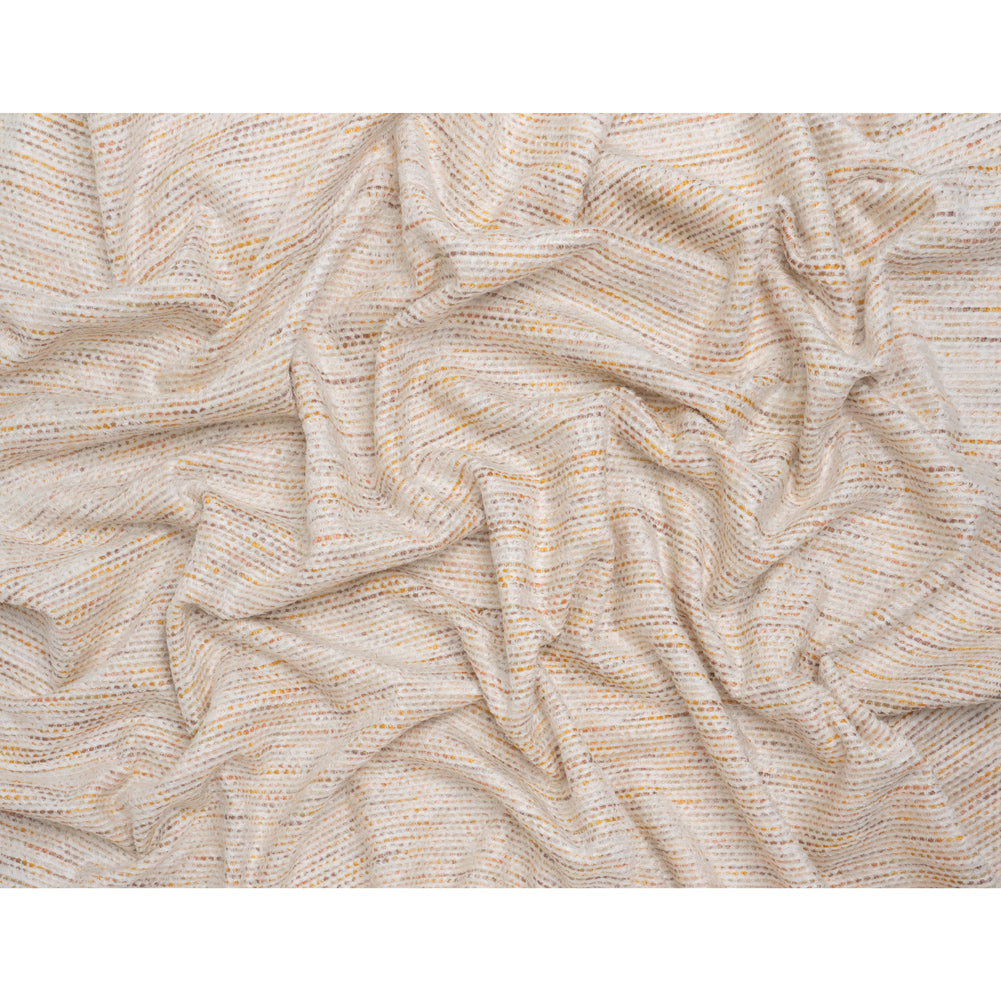 Recycled Olefin and Acrylic Upholstery Boucle and Chenille Tweed - Turmeric Root Stripes - Virginia Collection Full