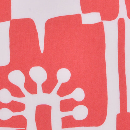Dark Coral and Ivory Cotton Print Detail
