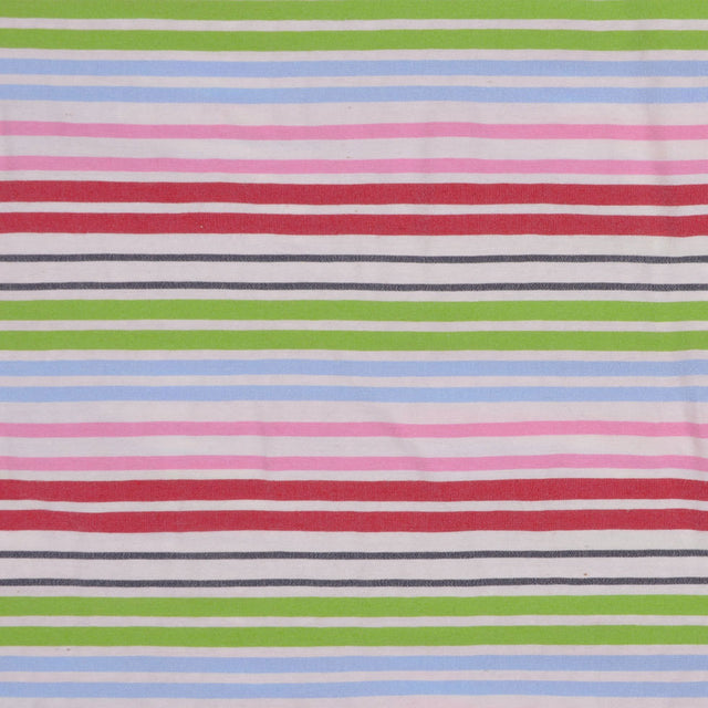 Multicolored Striped Cotton Stretch Seersucker