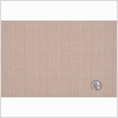 Italian Beige Plaid Bottom-Weight Cotton Full