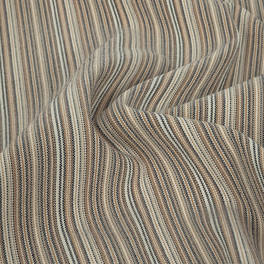 Blended Beige Striped Suiting Detail