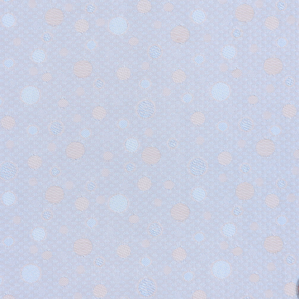 Italian Light Aqua and Beige Dotted Cotton-Viscose Jacquard Detail