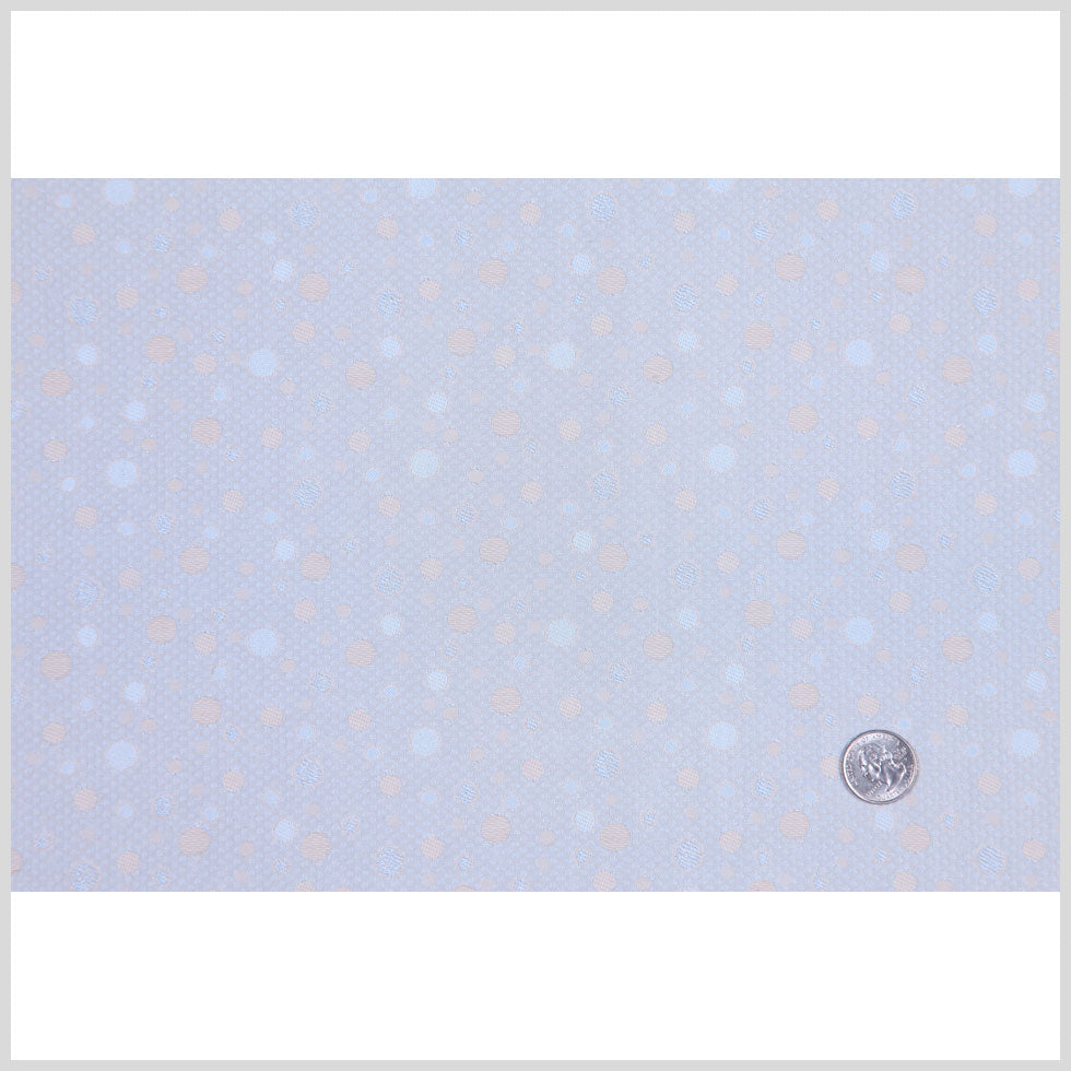 Italian Light Aqua and Beige Dotted Cotton-Viscose Jacquard Full