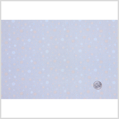 Italian Light Aqua and Beige Dotted Cotton-Viscose Jacquard Full
