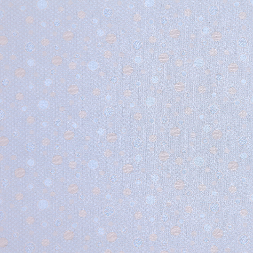 Italian Light Aqua and Beige Dotted Cotton-Viscose Jacquard