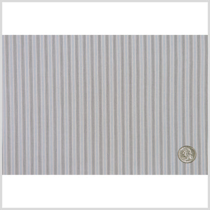 Light Gray Striped Cotton Stretch Shirting Full