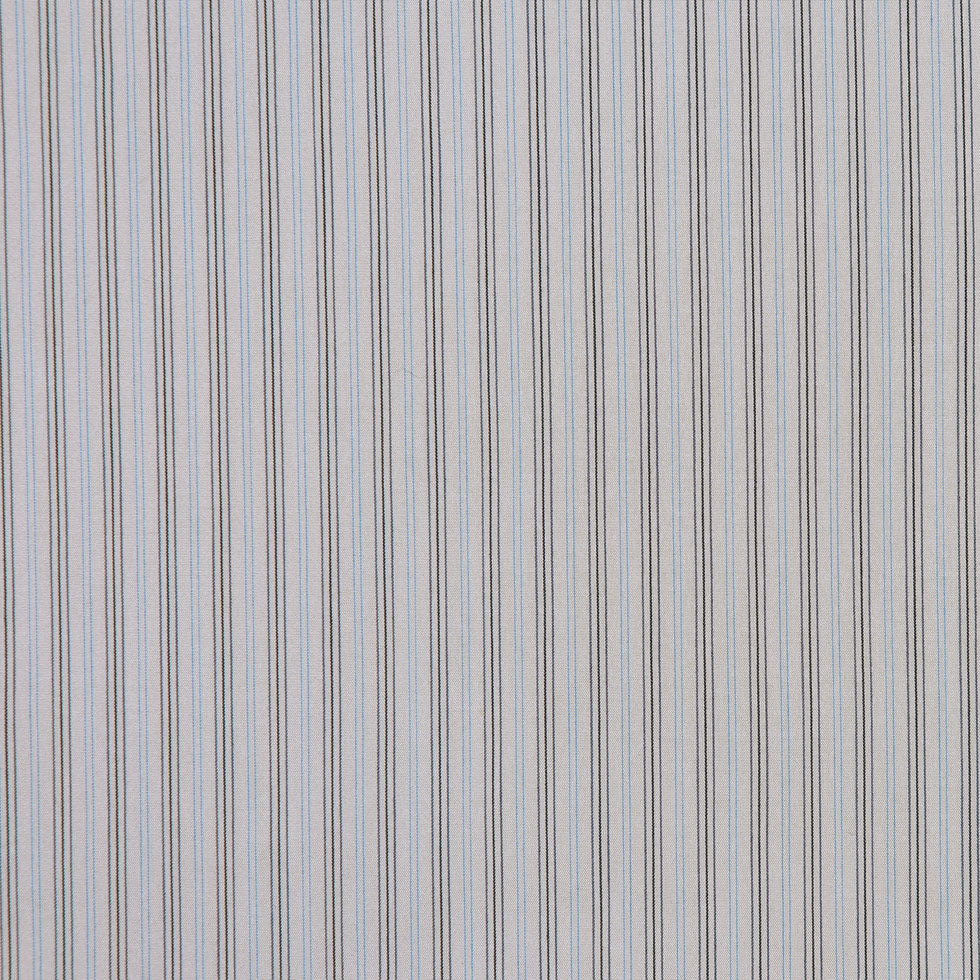 Light Gray Striped Cotton Stretch Shirting