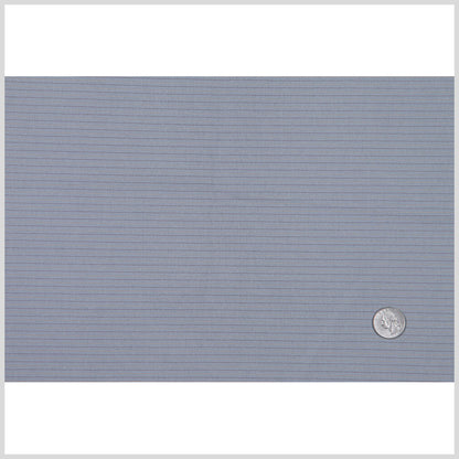 Antique Blue, Root Beer and Flax Striped Cotton Woven Full