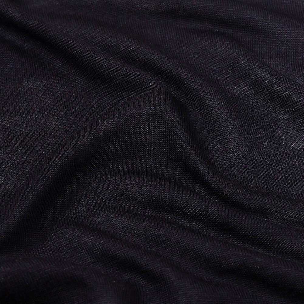 Midnight Navy Cotton and Rayon Jersey Detail
