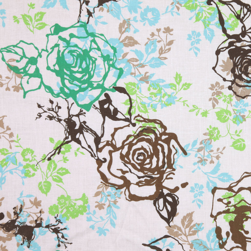 Multicolor Floral Cotton Batiste