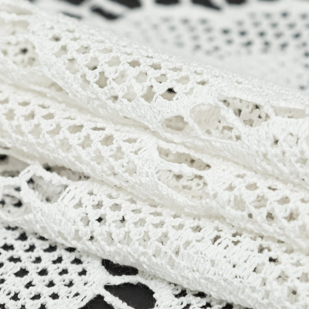 Off-White Cotton Crochet Lace Folded