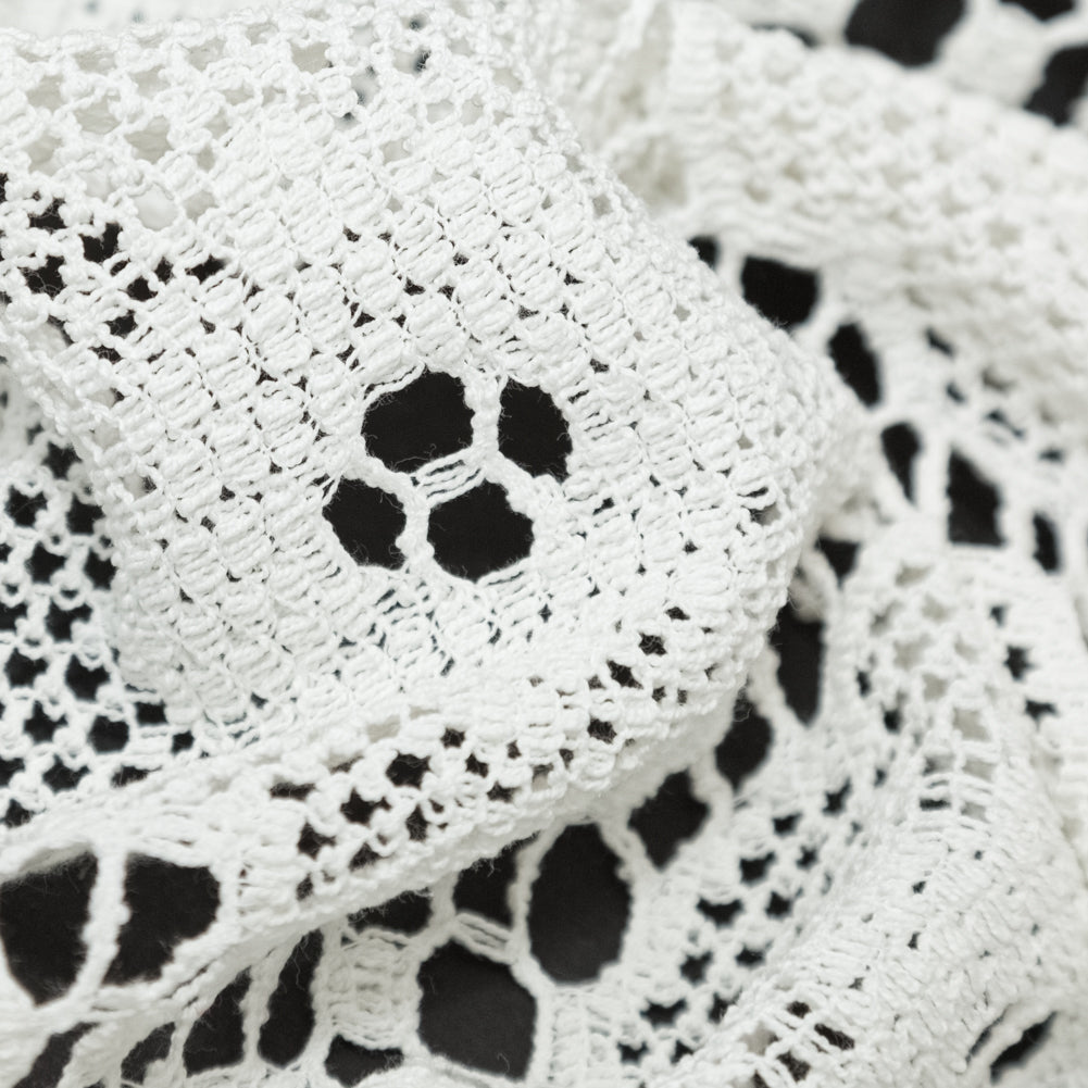 Off-White Cotton Crochet Lace Detail