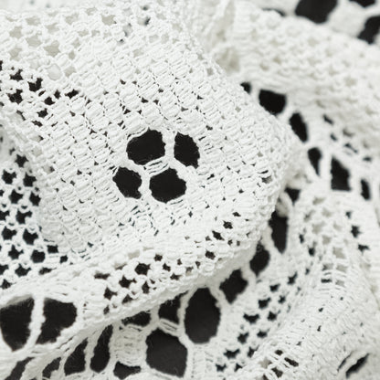 Off-White Cotton Crochet Lace Detail