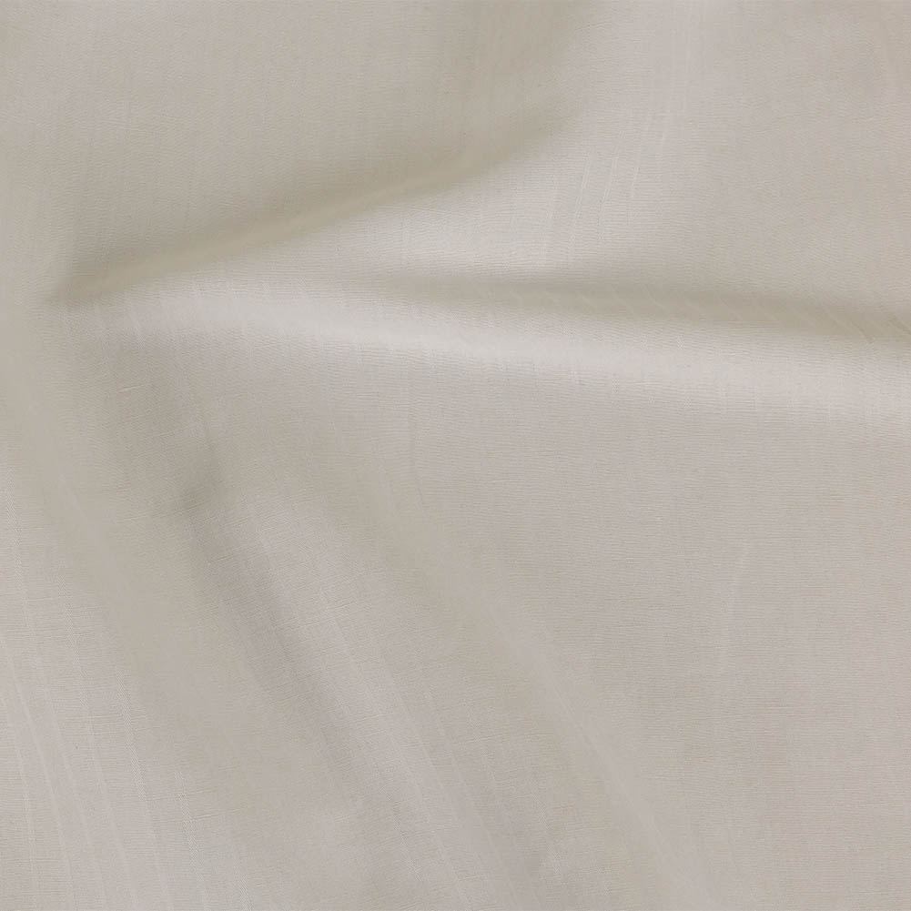 Ivory Twill Striped Linen and Rayon Woven
