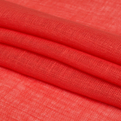 Loosely Woven Coral Linen Folded