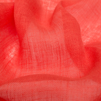 Loosely Woven Coral Linen Detail