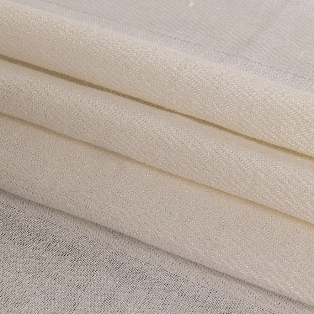 Off-White Solid Woven Folded