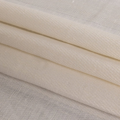 Off-White Solid Woven Folded