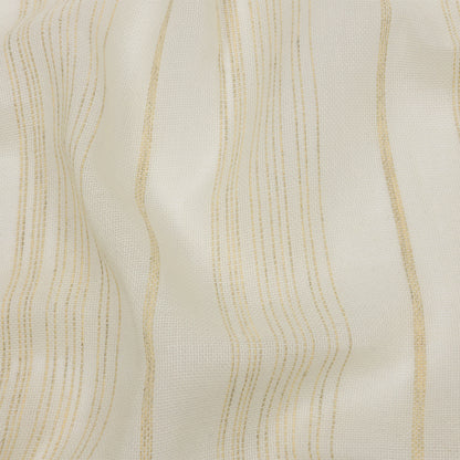 Ivory and Beige Striped Polyester Burlap