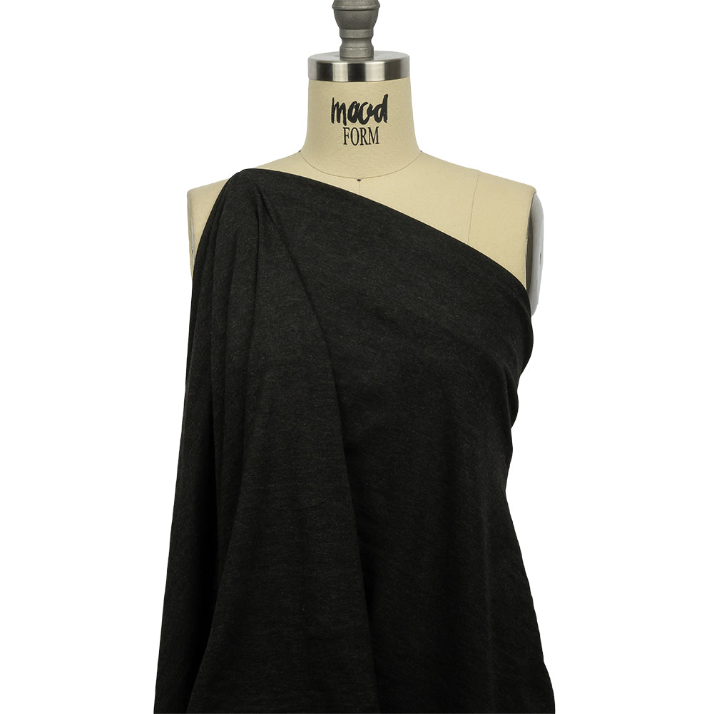 Heathered Charcoal Stretch Rayon Jersey Drape