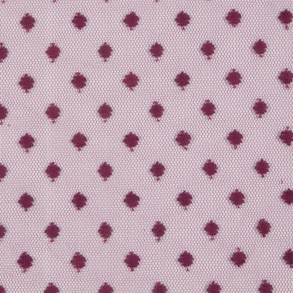 Polka Dots Tulle Crinoline - Burgundy Detail